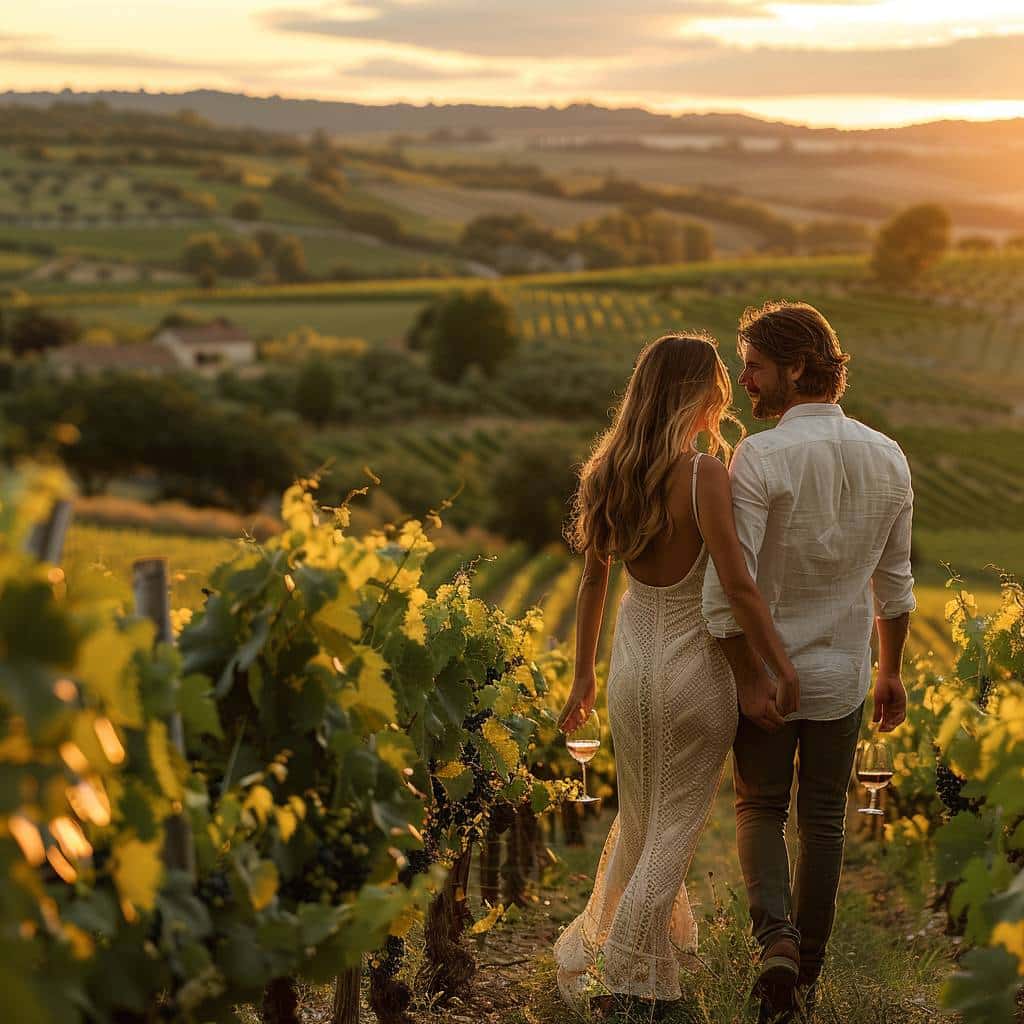 Séjour romantique dans les vignobles bordelais